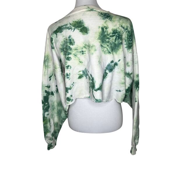 Vintage Ultimate Hanes Cotton Tie Dye Crop Top Sweater - Picture 6 of 7